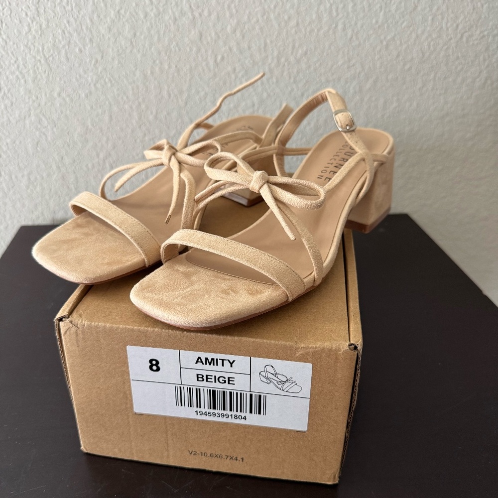 Journee Collection Women's Amity Suede Sandal Beige Size 8